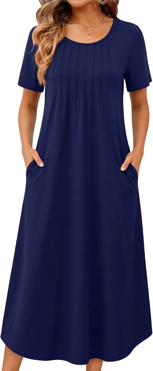 Ekouaer Cotton Nightgowns for Women Plus Size Moo Moos with Pockets