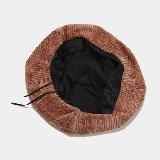 Outdoor Winter Corduroy Round Beret Hat