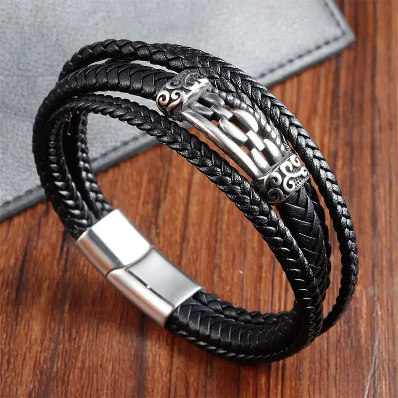 Chain Link Design Titanium Steel Multi Layer Bracelet