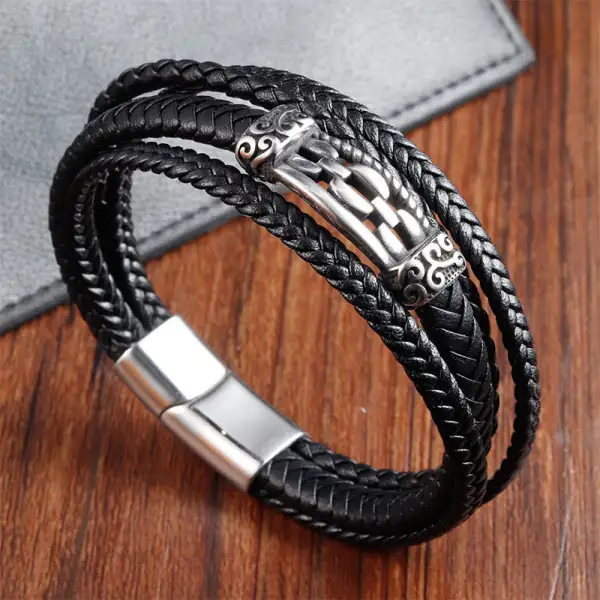 Chain Link Design Titanium Steel Multi Layer Bracelet