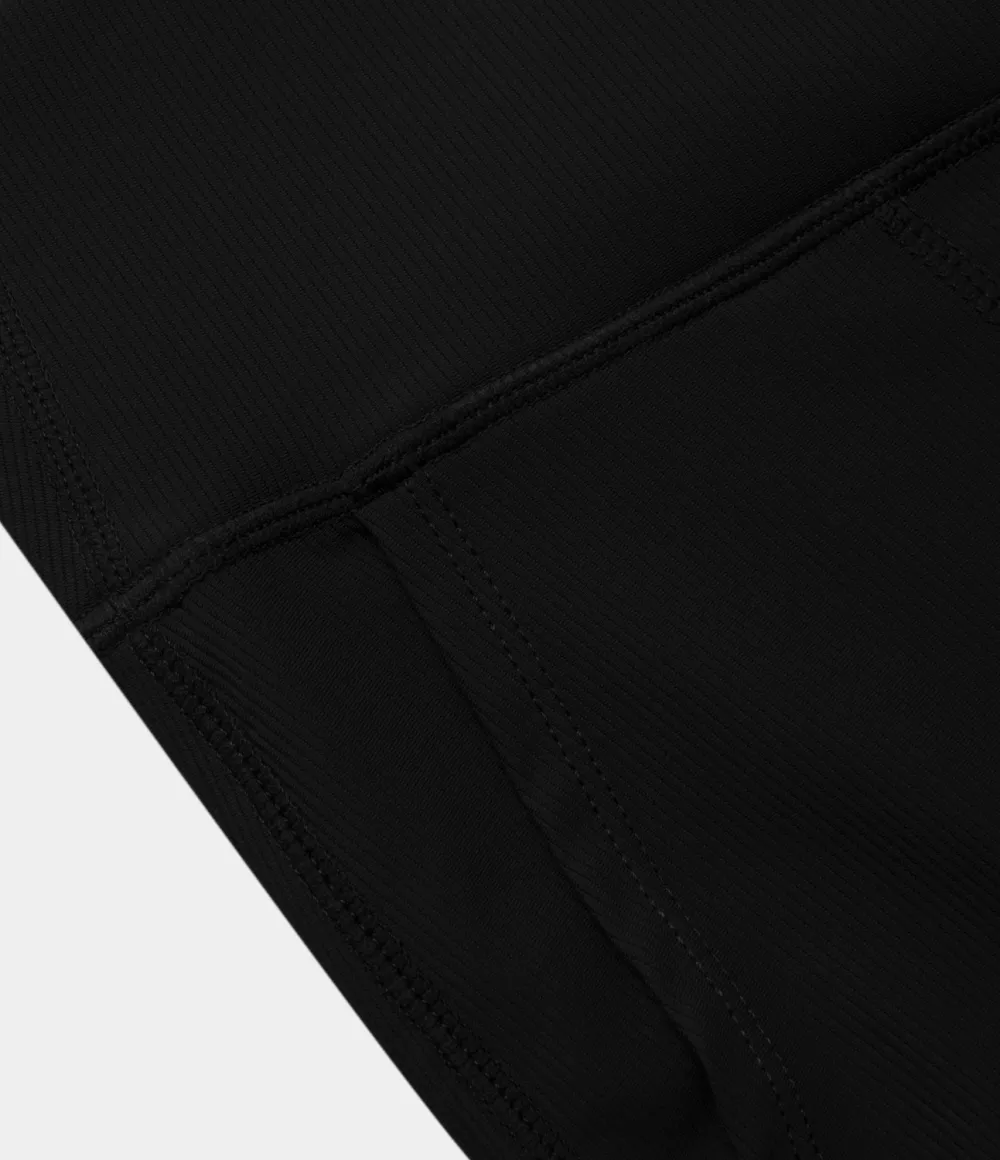 Patitoff Flow Pet Hair Resistant Crossover Pocket Split Hem Yoga Flare Leggings-Smile
