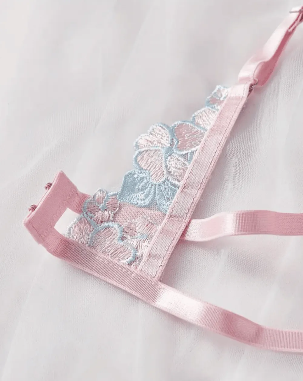 Modern Butterfly Embroidered Lingerie Set