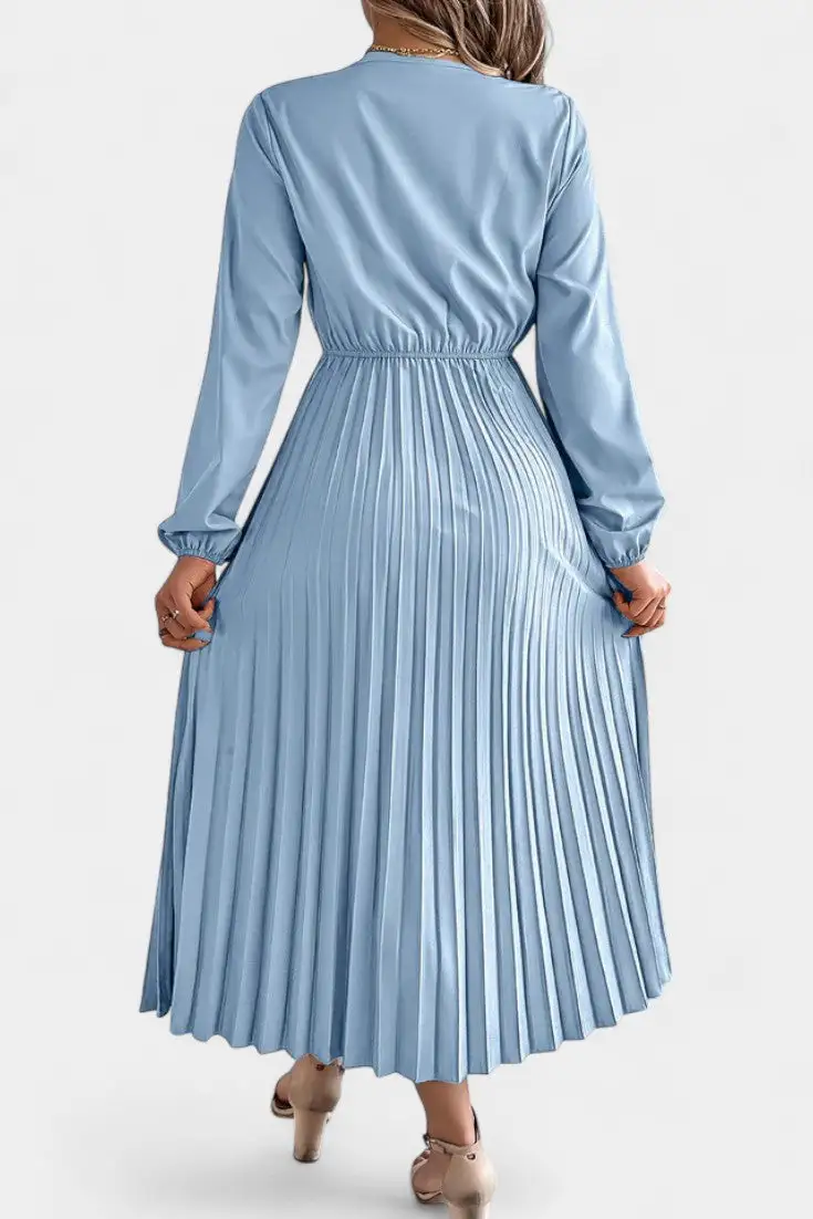 Pleated Lace Casual Dress