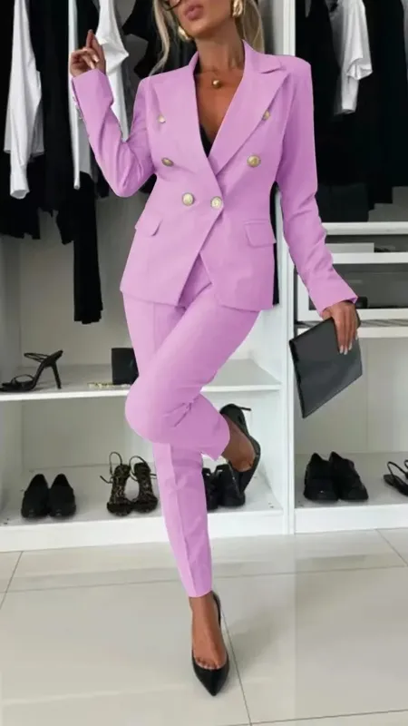 Double-breasted Blazer Suit