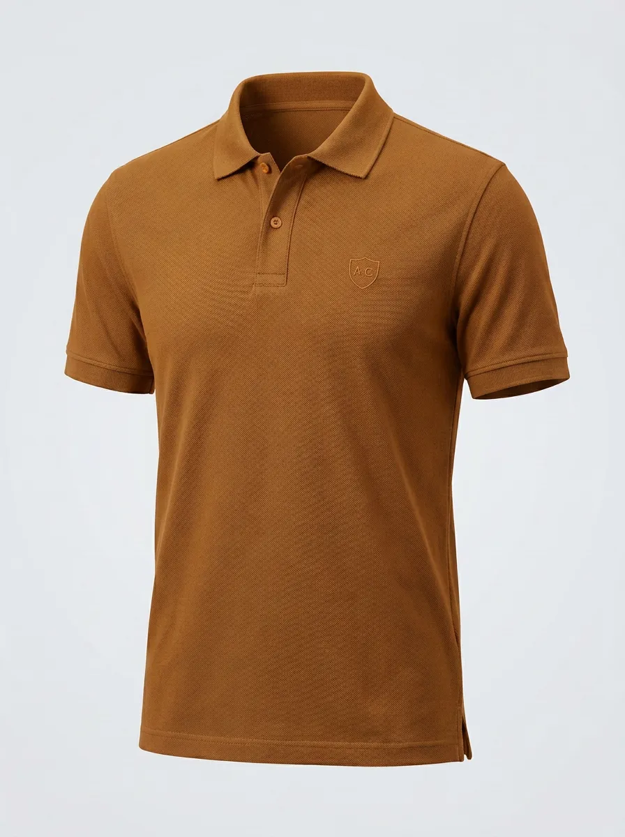 Refined Shield-Detail Embroidered-Detail Men's Polo Shirt