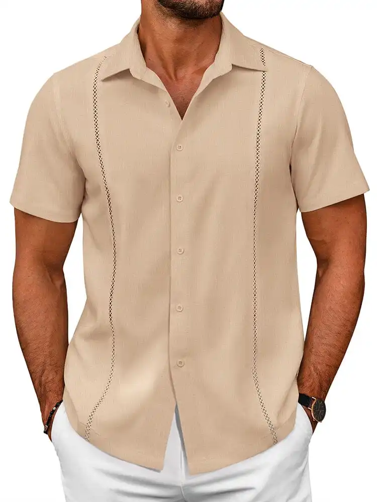 Tailored Casual Embroidered Camp Collar Shirt