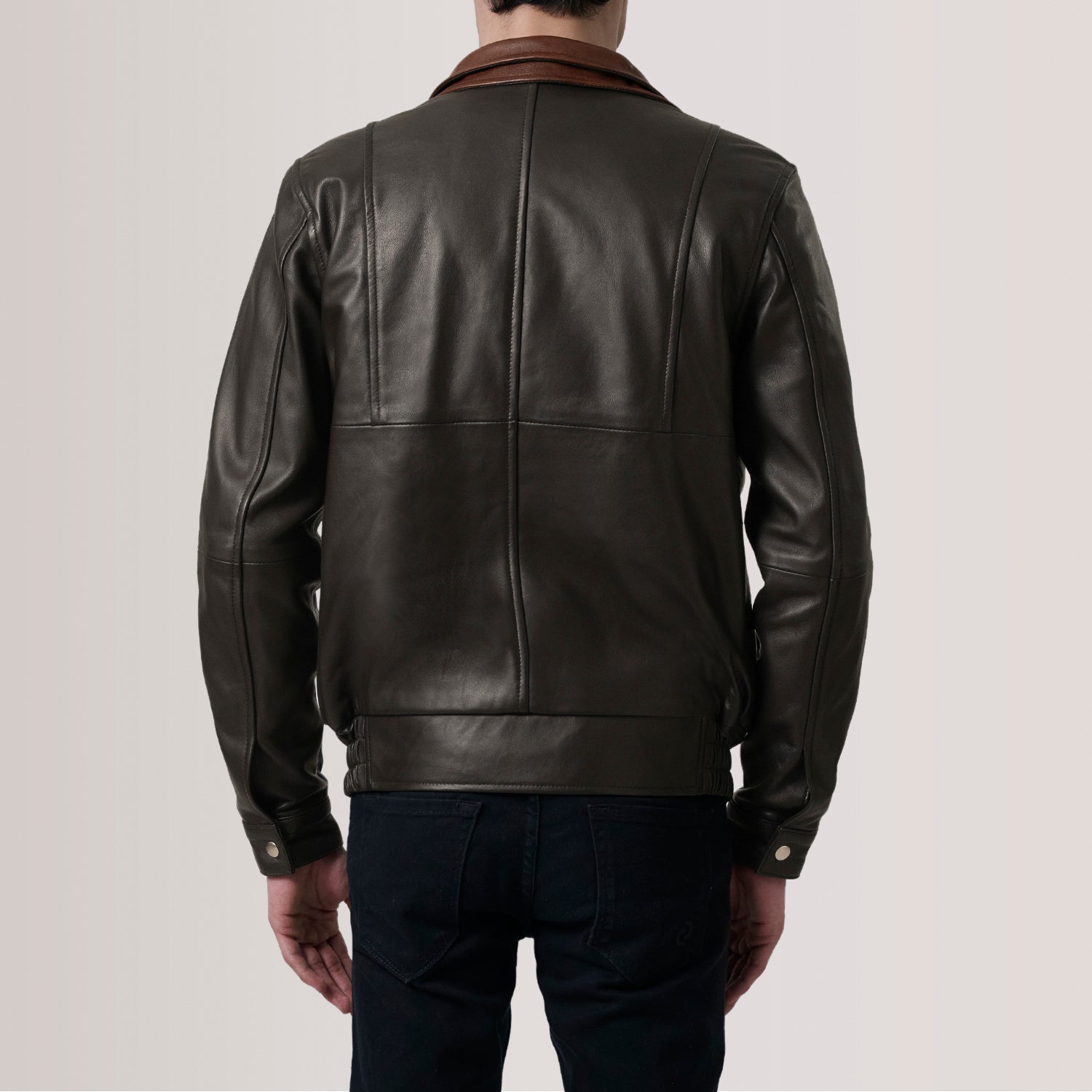 Men's Textured Bomber Leather Jacket