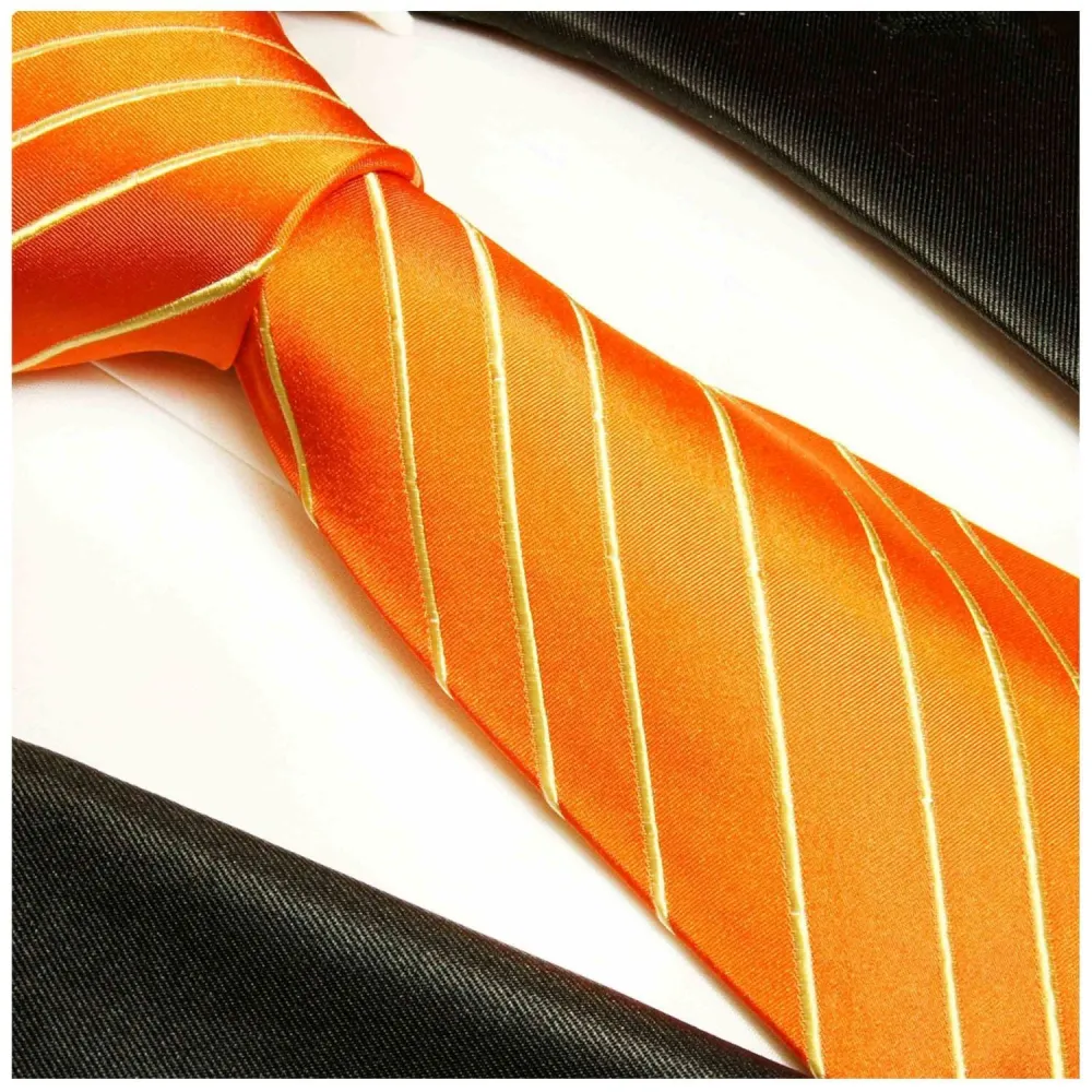 Polished Silk Striped Men's Necktie With Pocket Square and Cufflinks