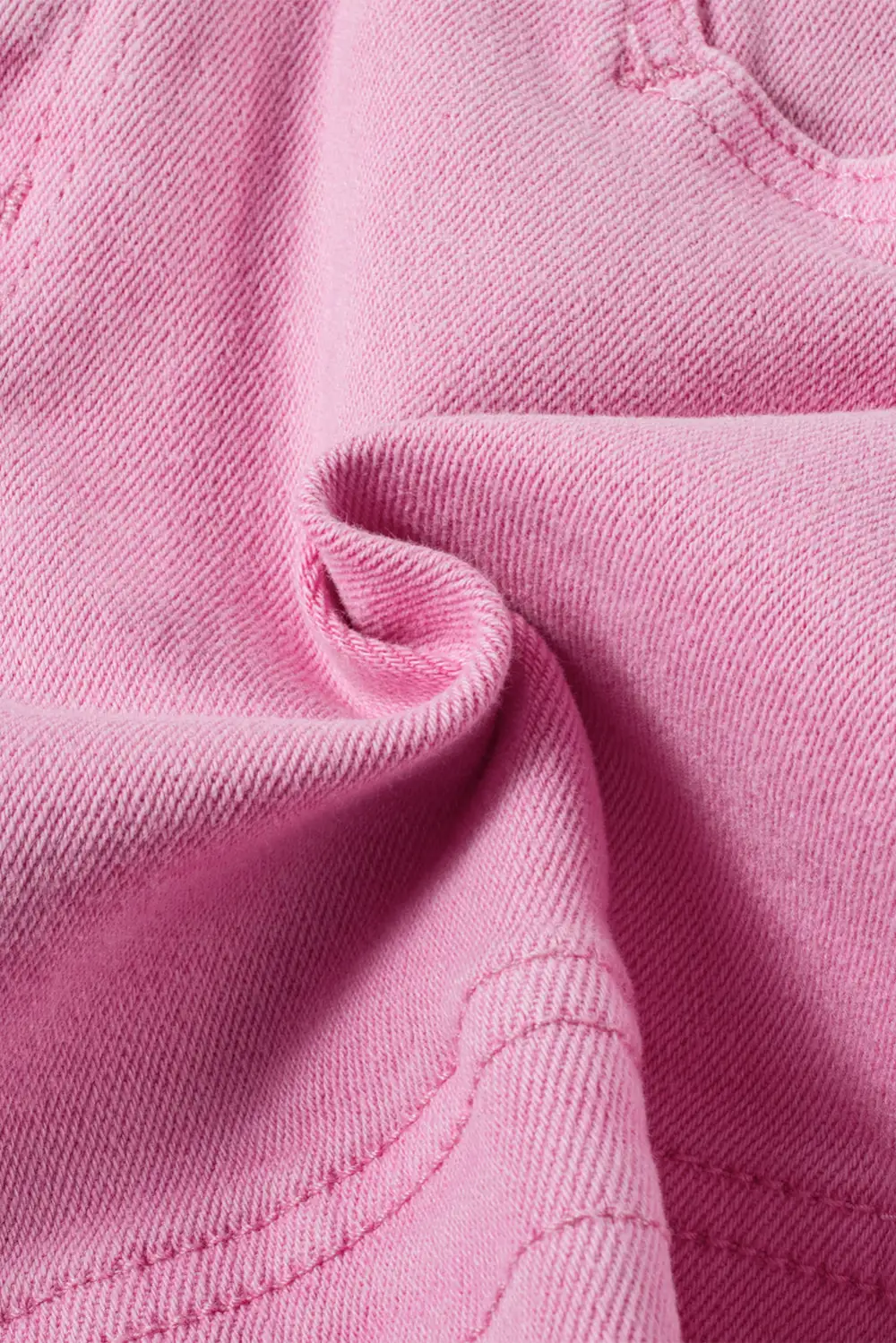 Pink Frayed Edge Mid Rise Denim