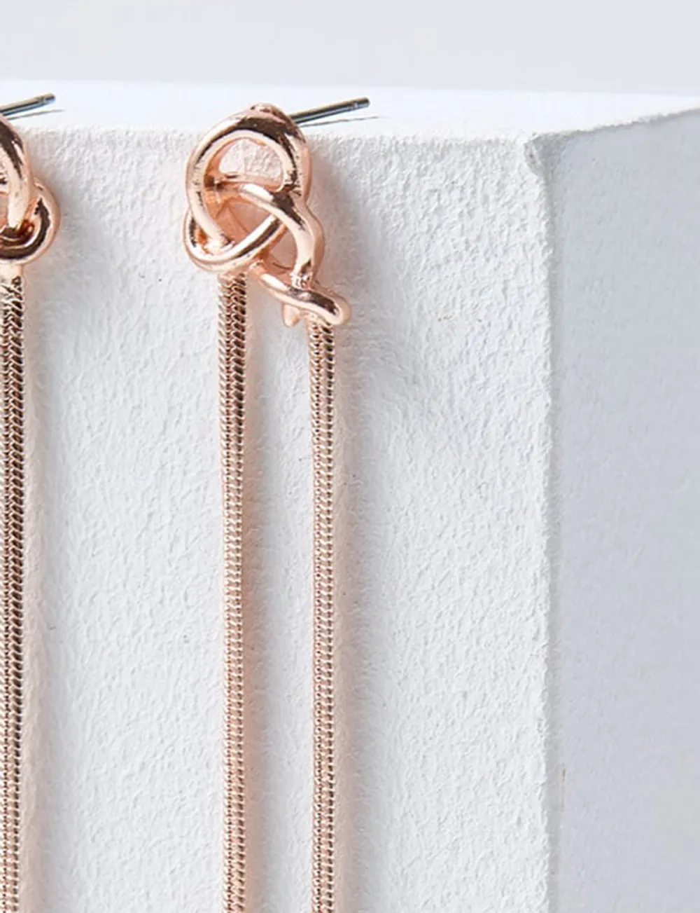 Rose Gold Long Tassel Earrings
