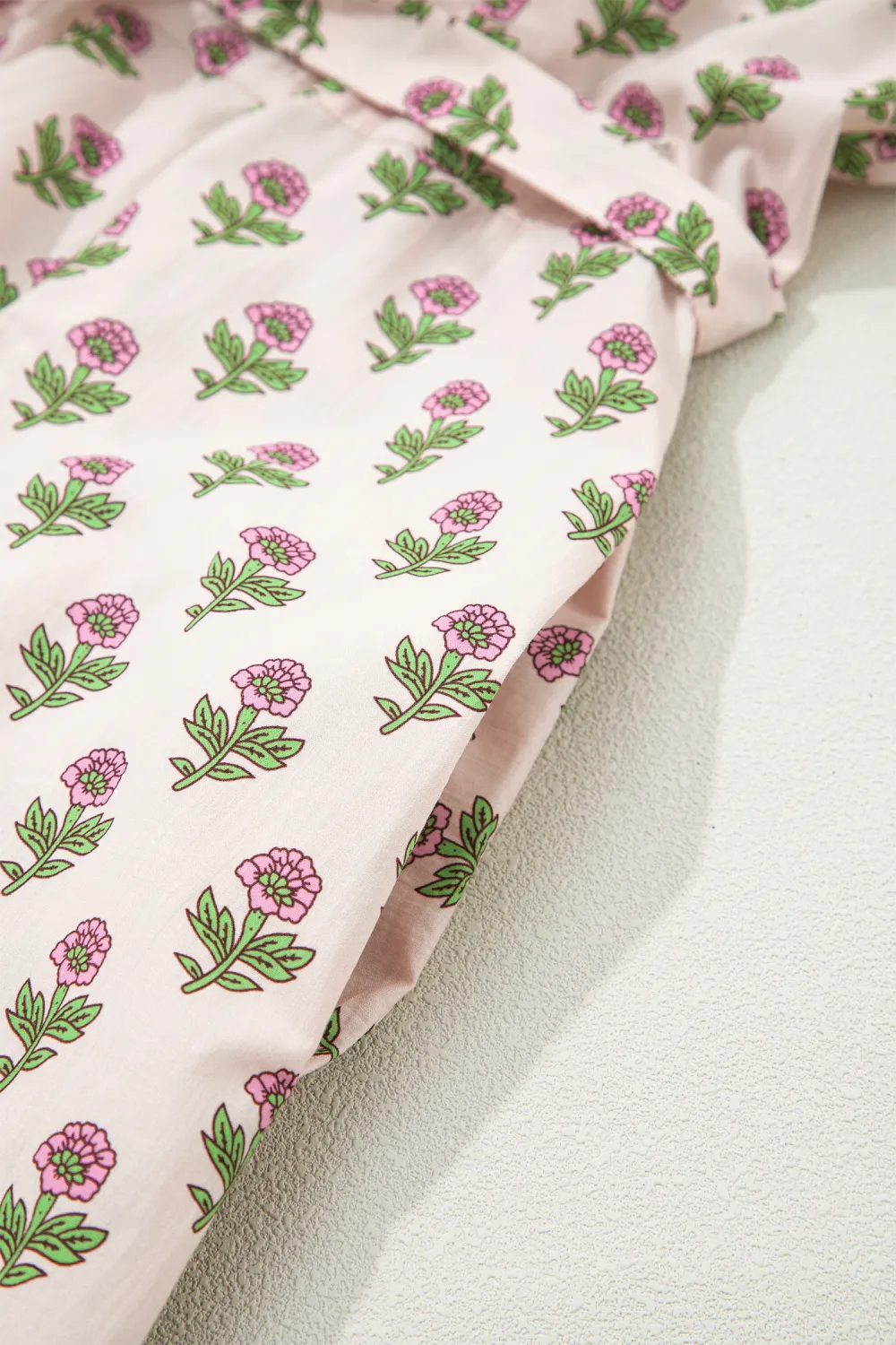 Pink Floral Scallop Trim Dress