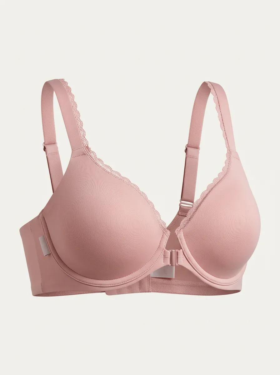 Women's Classic Front-Closure Lace-Trim Bra