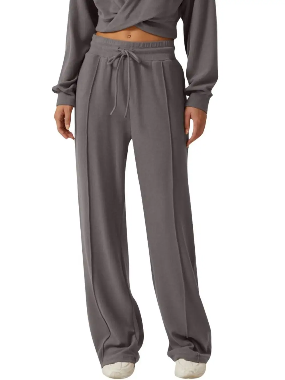 Twist Front Long Sleeve Top and Pants Set