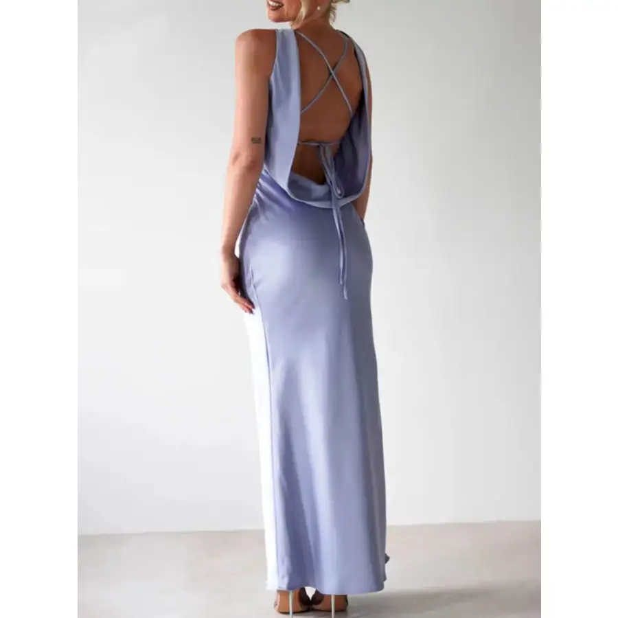 Satin Sleeveless Maxi Dress