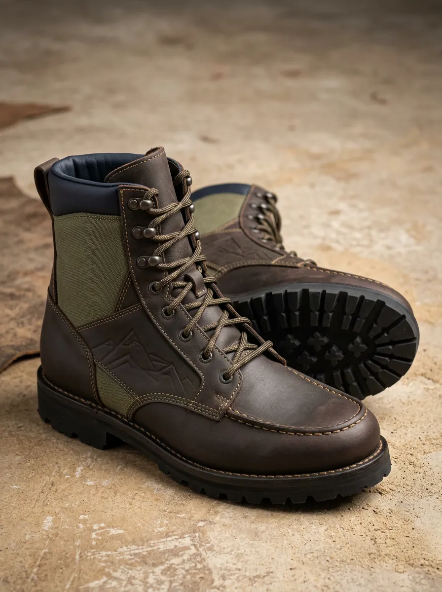 Men's Hiking Mountain Embossed Work Boots