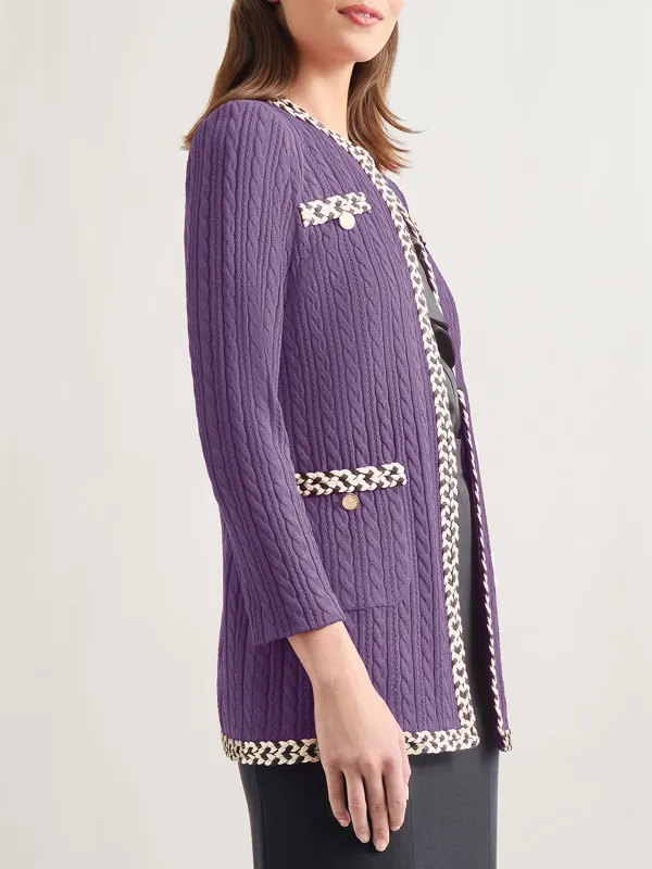 Color Blocking Long Sleeved Round Neck Knitwear