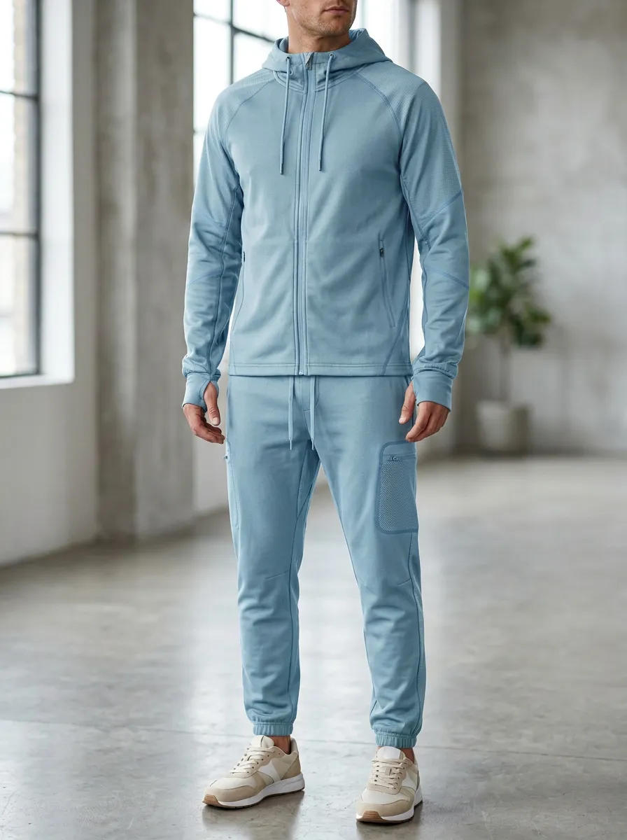 Zip-Up Hoodie Jogger Pants Tactical-Inspired Unisex Zip Hoodie Tracksuit Set