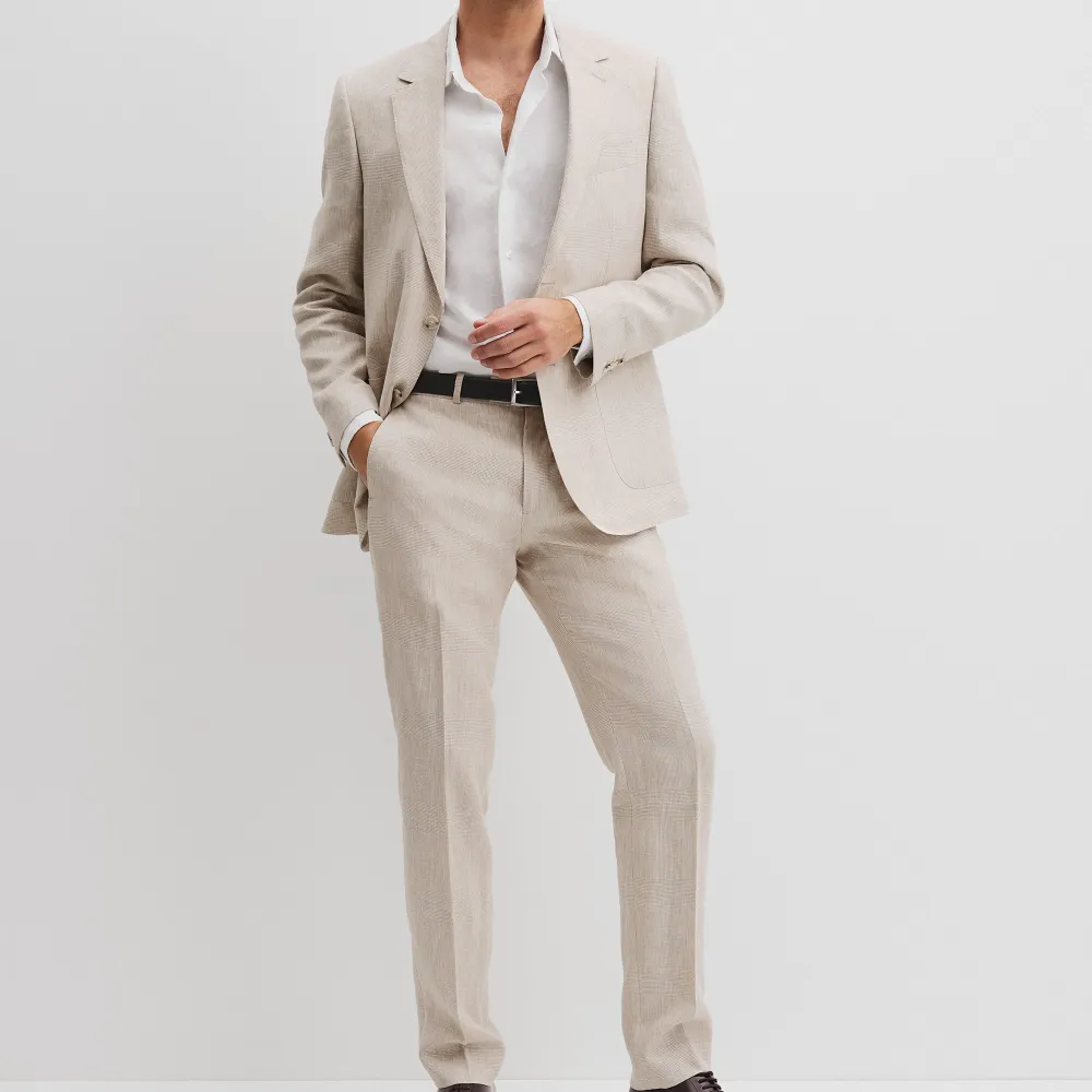 Men's Checked Linen Pants