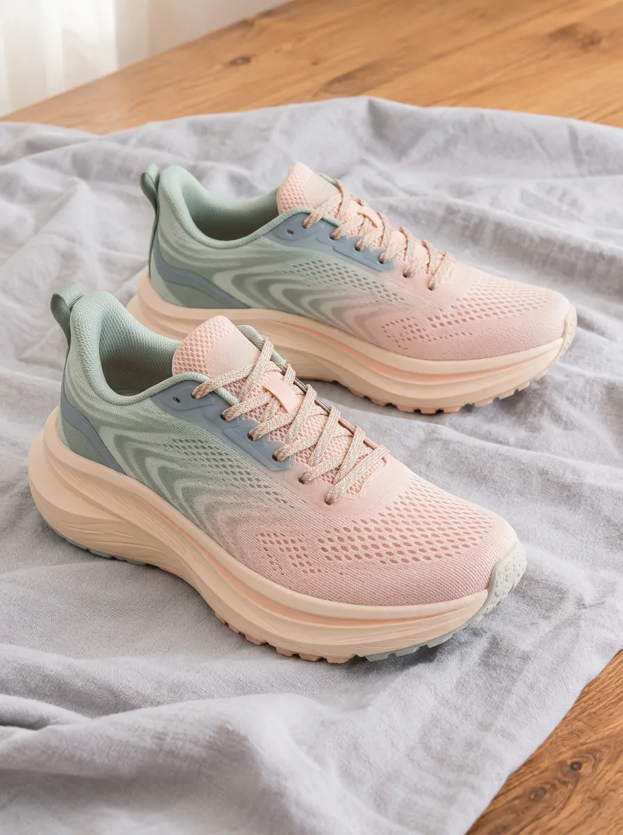 Women's Pastel Gradient Mesh Breathable Printed Sneakers