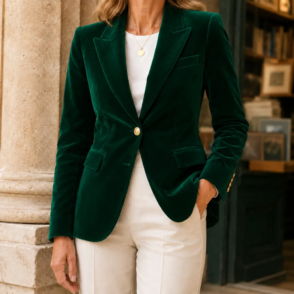 Tailored Single-Button Blazer