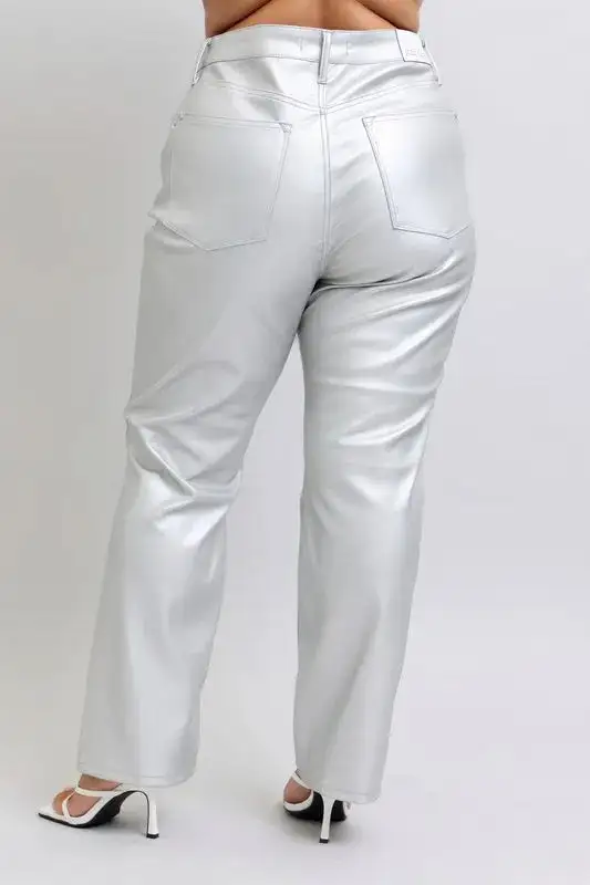 Full Size High Waist Faux Leather Pants Plus Size