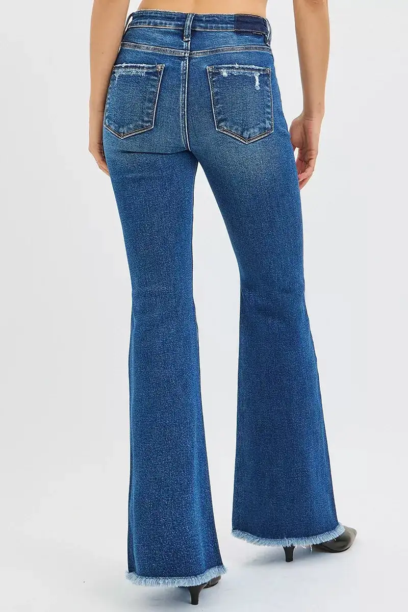 Classic High Waist Flare Leg Denim Jeans