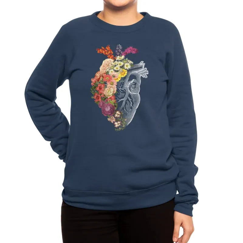 Artistic Floral Heart Graphic Sweatshirt