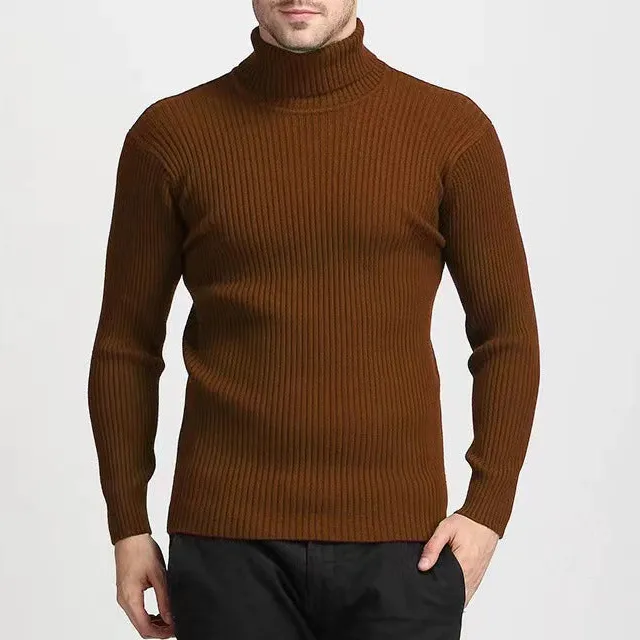 Solid Color Turtleneck Sweater