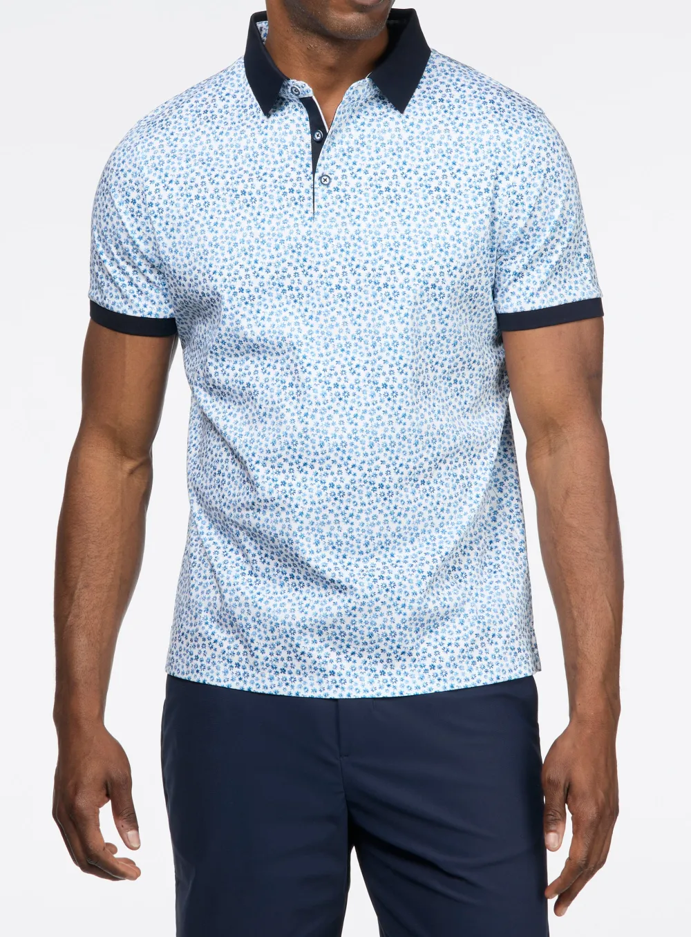 Flower Print Casual Polo