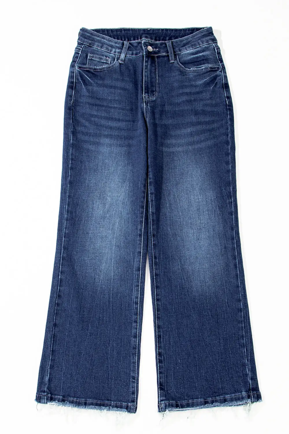 Women's Mineral Wash Raw Hem High Waist Flared Jeans
