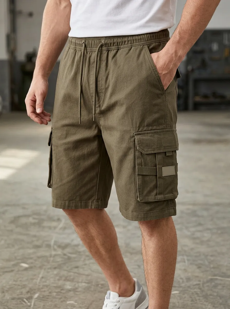 Relaxed-Look Multi-Pocket Casual Cargo Shorts