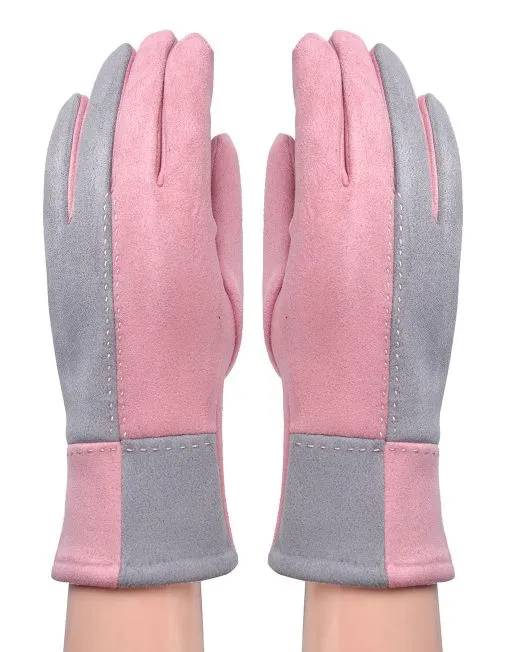 Two Tone Suede Gloves