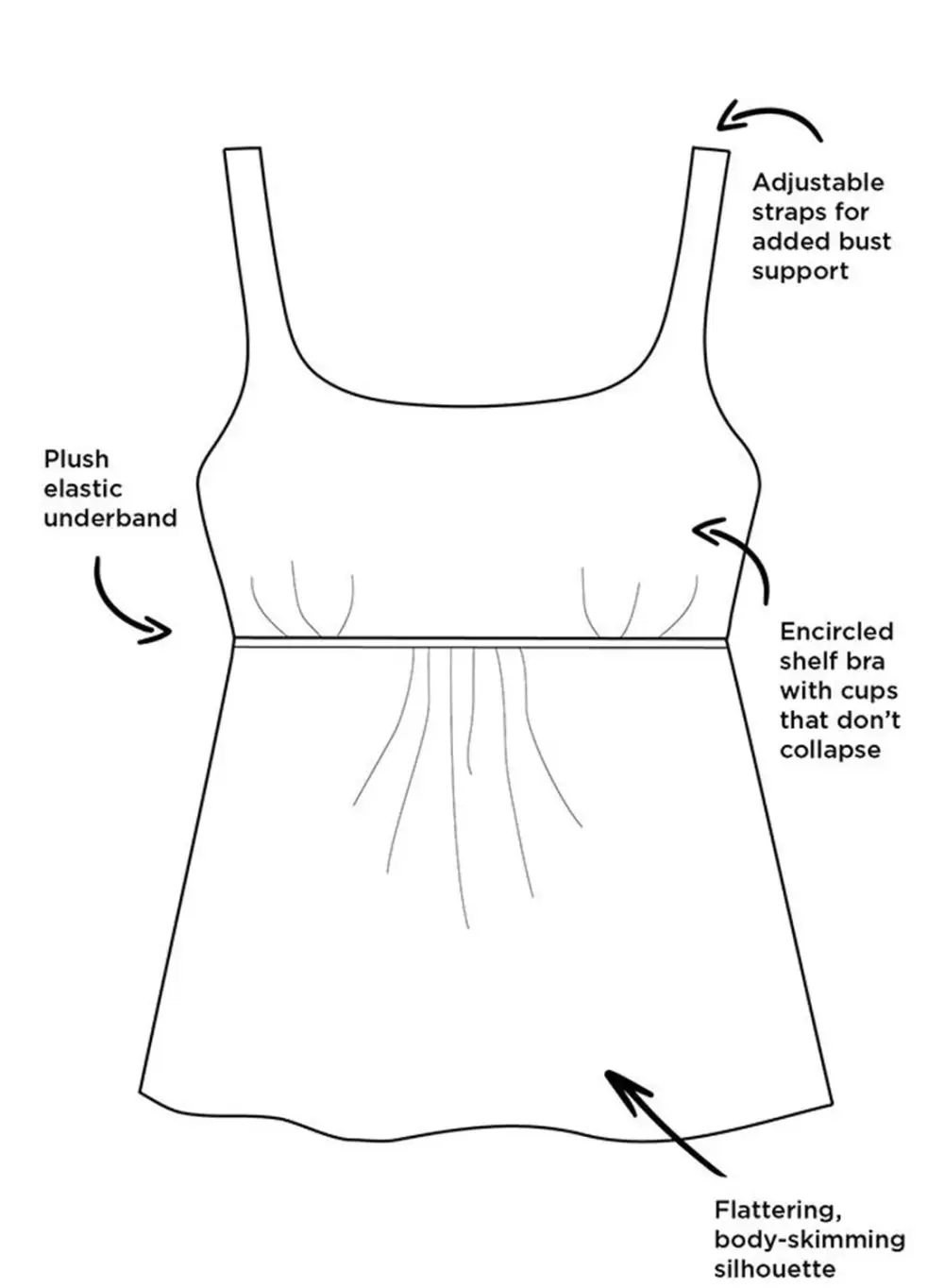 Swimwear Satin Tied Side Tankini Set
