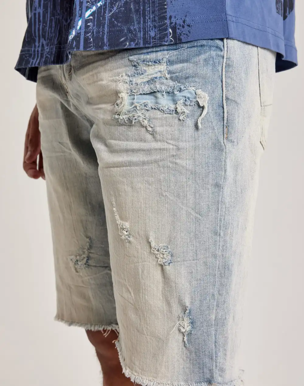 Streetwear Distressed Denim Shorts