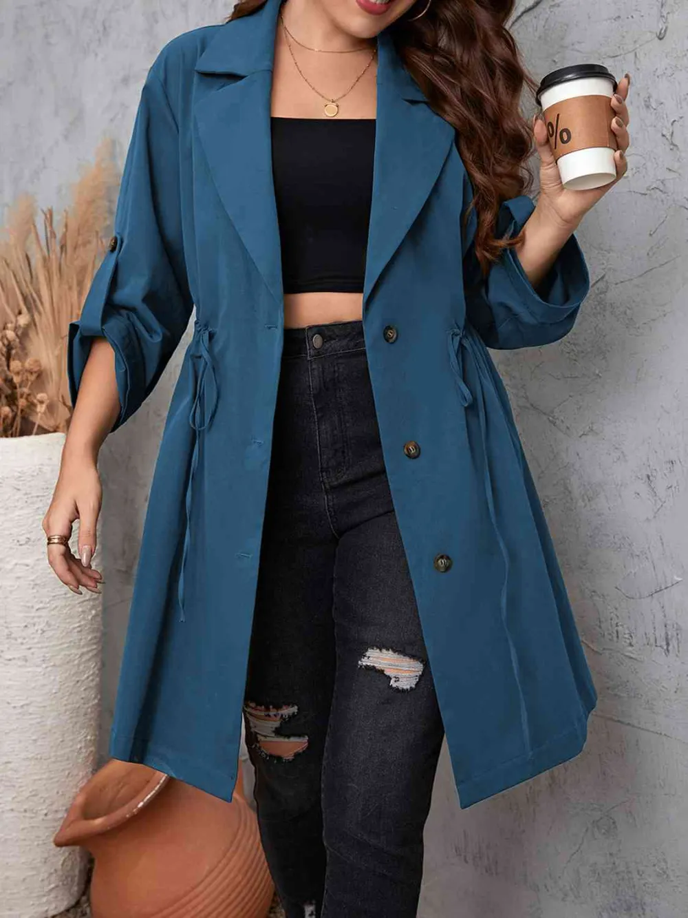 Nina'S Plus Size Lapel Collar