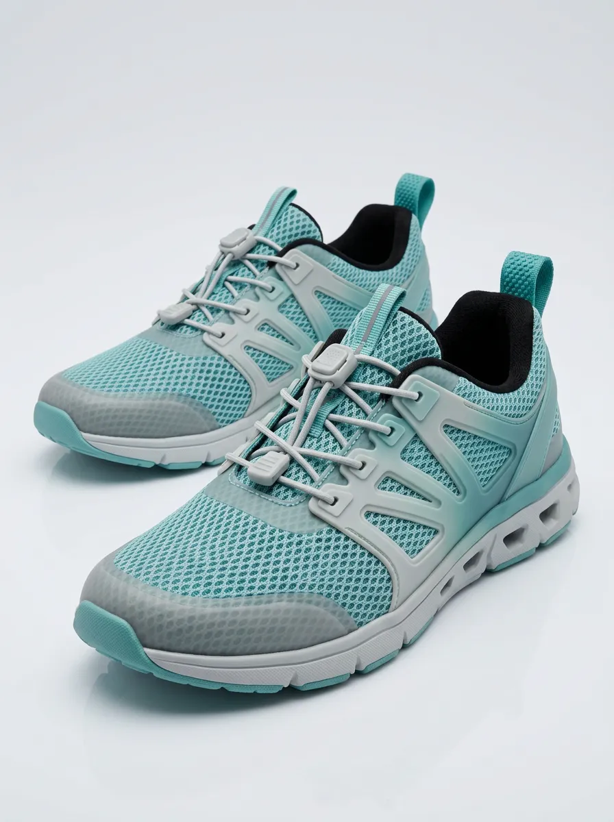 Women's Teal Mesh Breathable Lightweight Athletic Sneakers