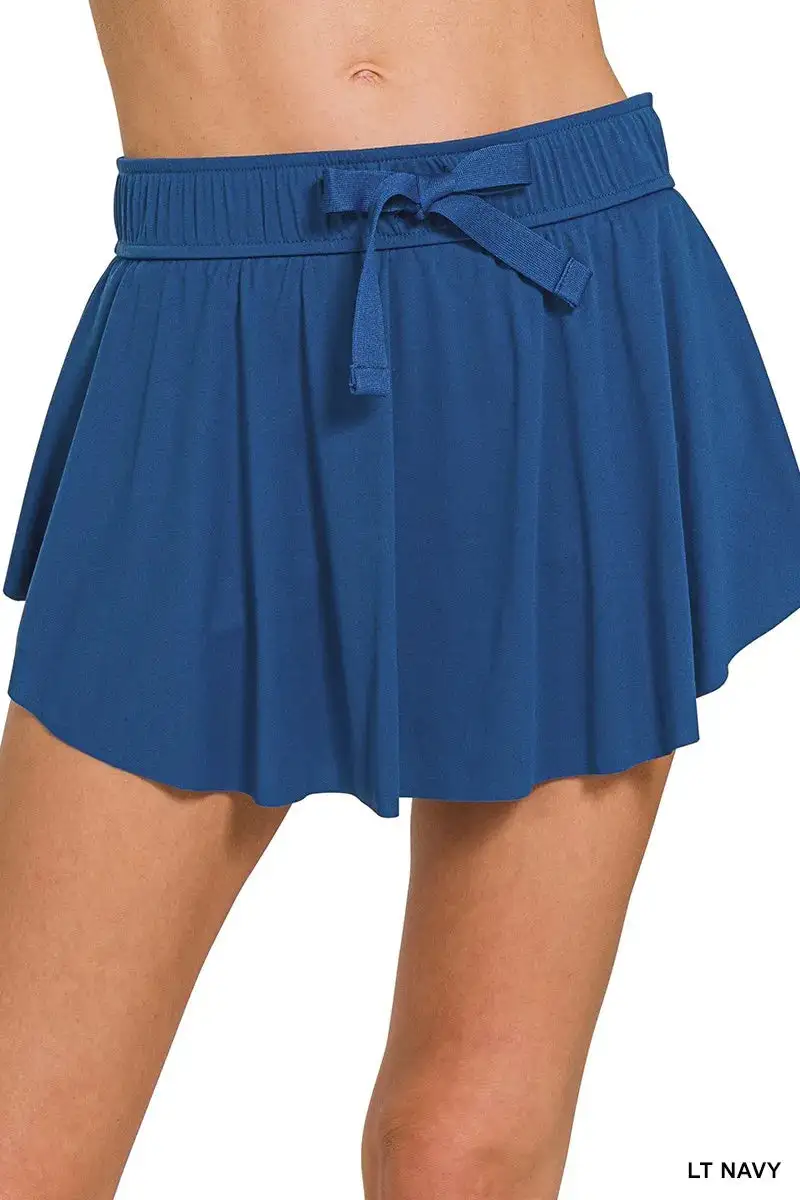 Refined Ruffle Trim Pocket Detail Skirt
