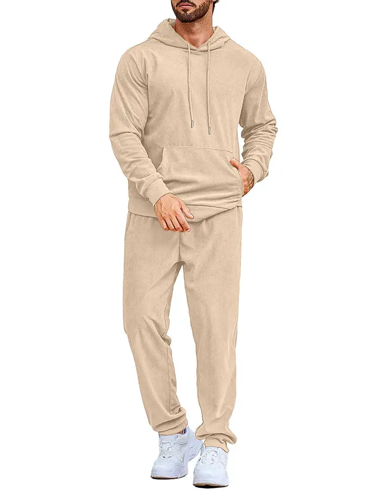 Casual Sports Hoodie Jogging Sweatsuit Two Piece Set