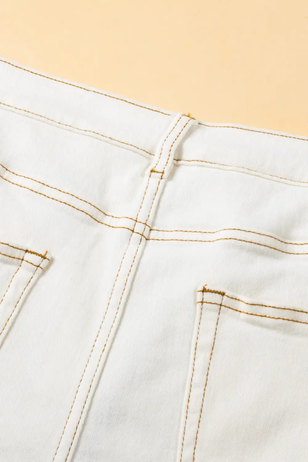 White Asymmetric Waist Design Stylish Denim