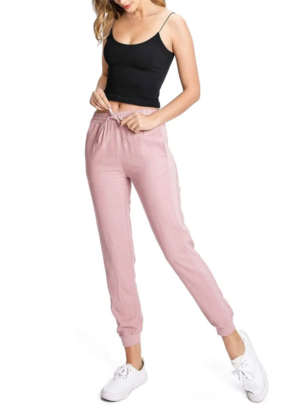 Drawstring Linen Joggers