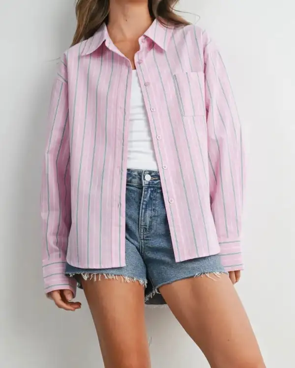 Relaxed Button Front Everyday Blouse