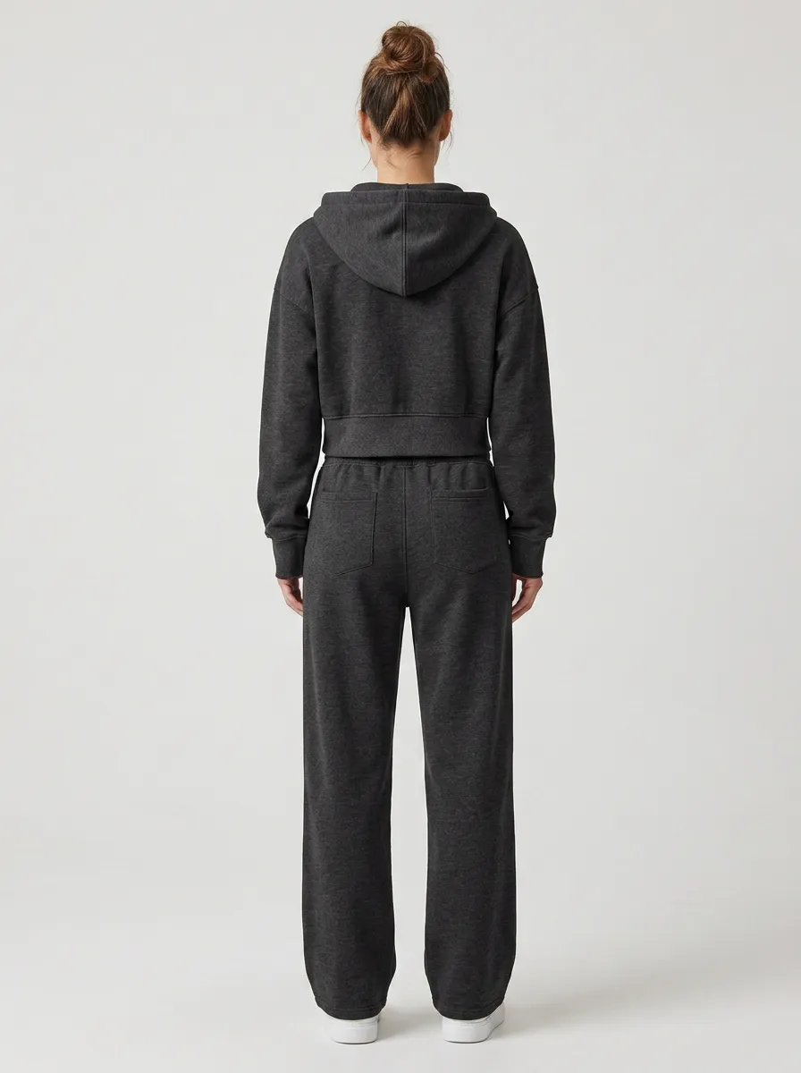 Cropped Jogger Women's Cropped Zip-Up Hoodie Jogger Active Set