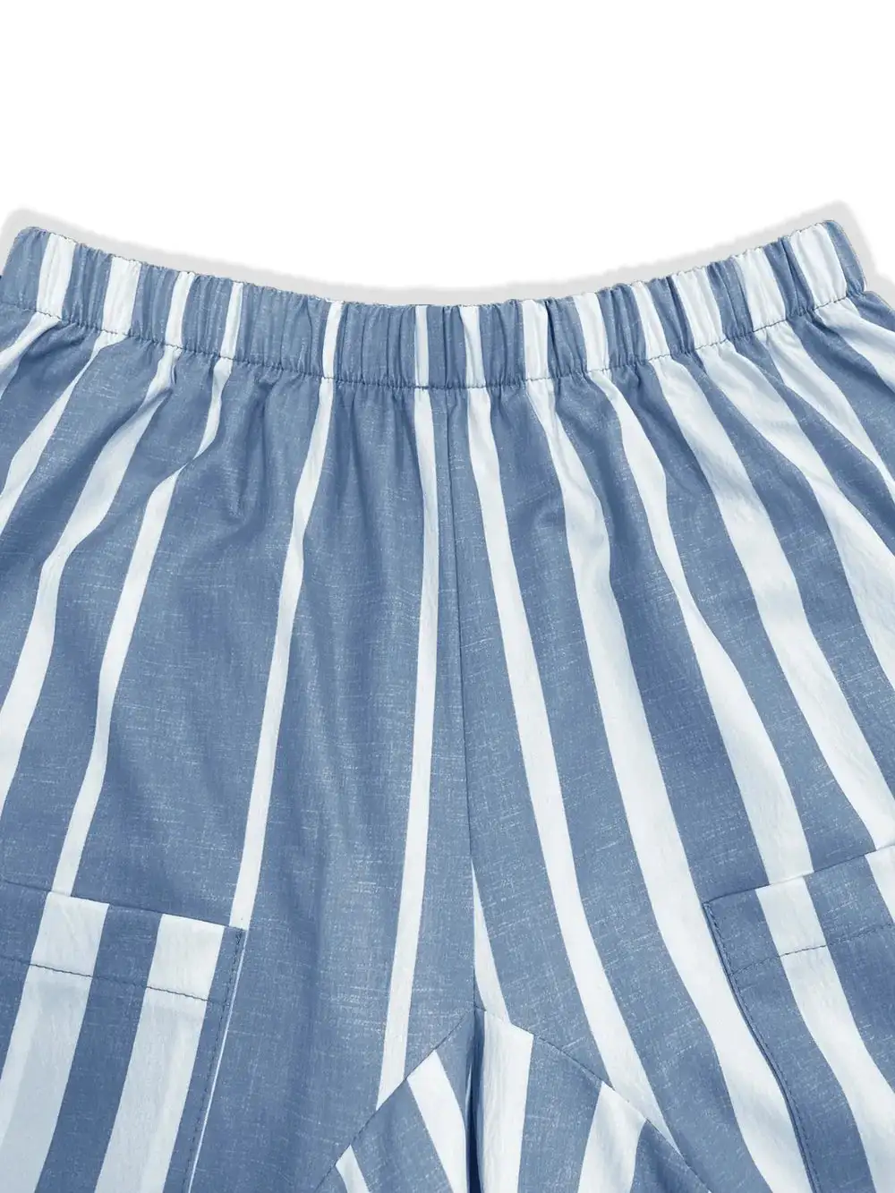 Wide Leg Elastic Waist Striped Pocketed Pants
