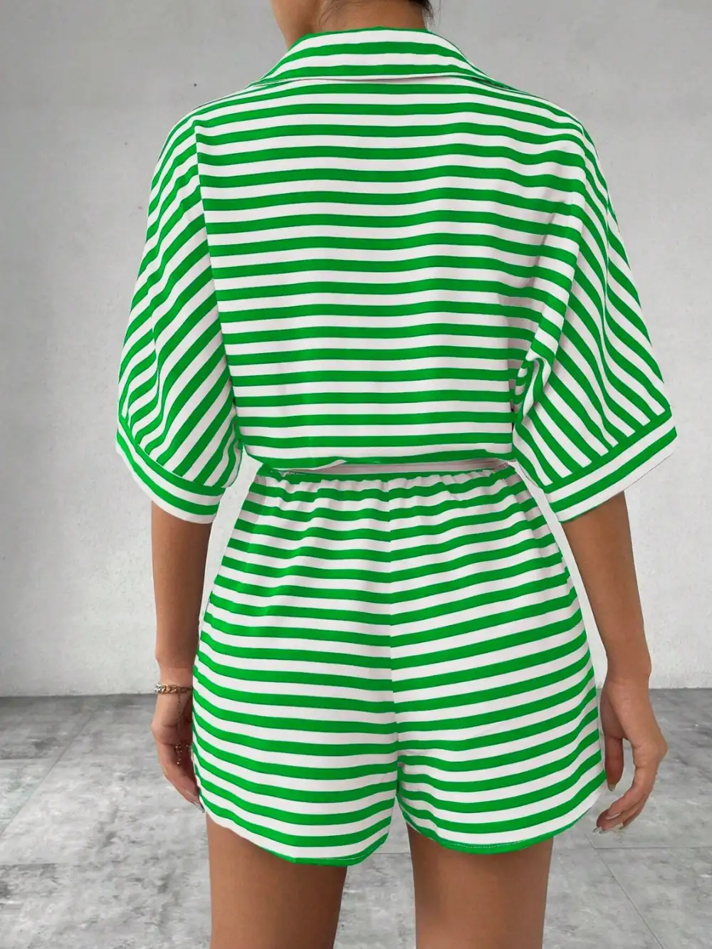 Tie Waist Half Button Romper