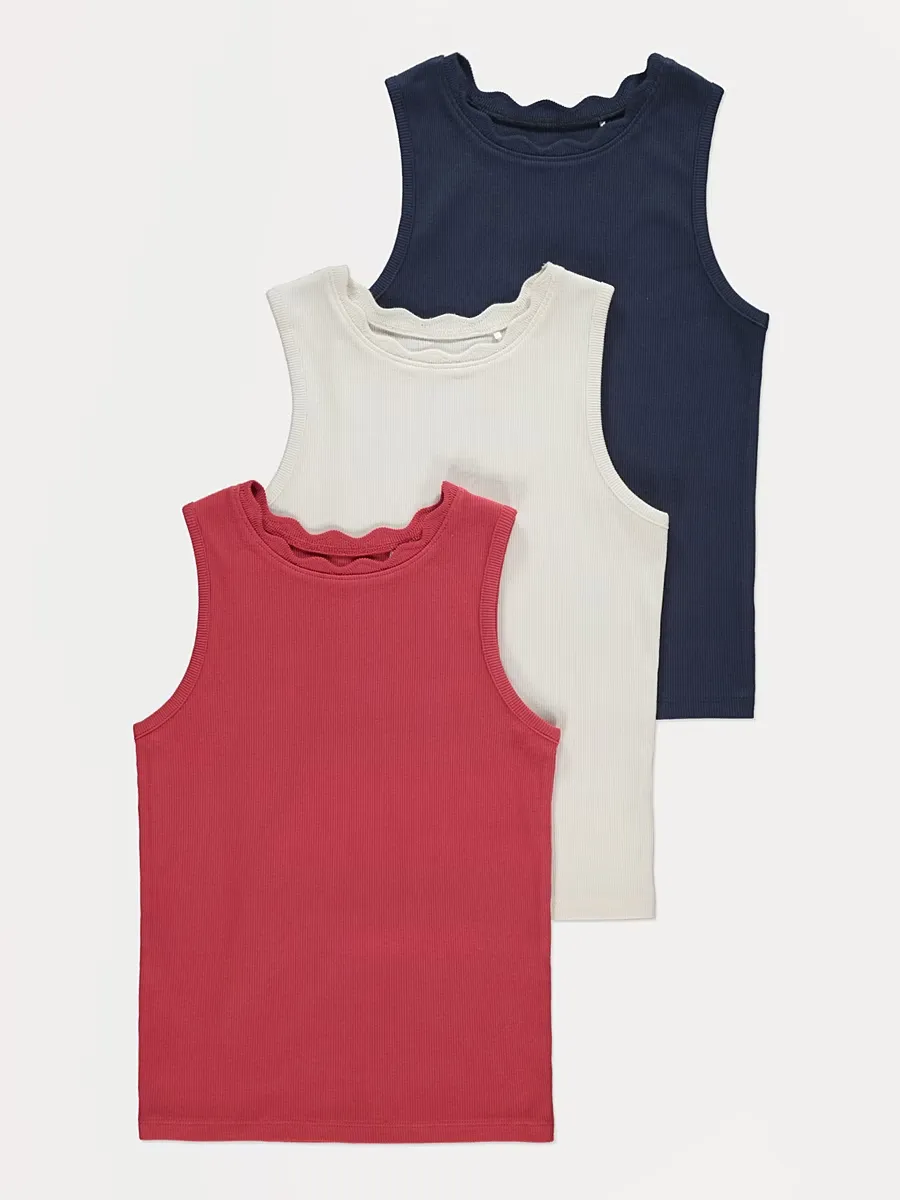 Scallop Edge Vests 3 Pack