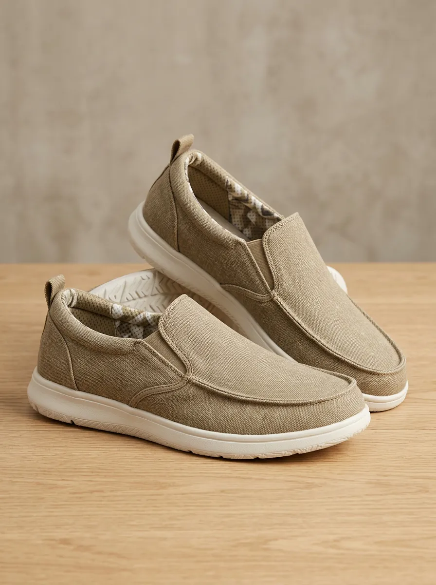 Streetwear Minimalist Graphic Casual Look Men's Stretch Canvas Shoes