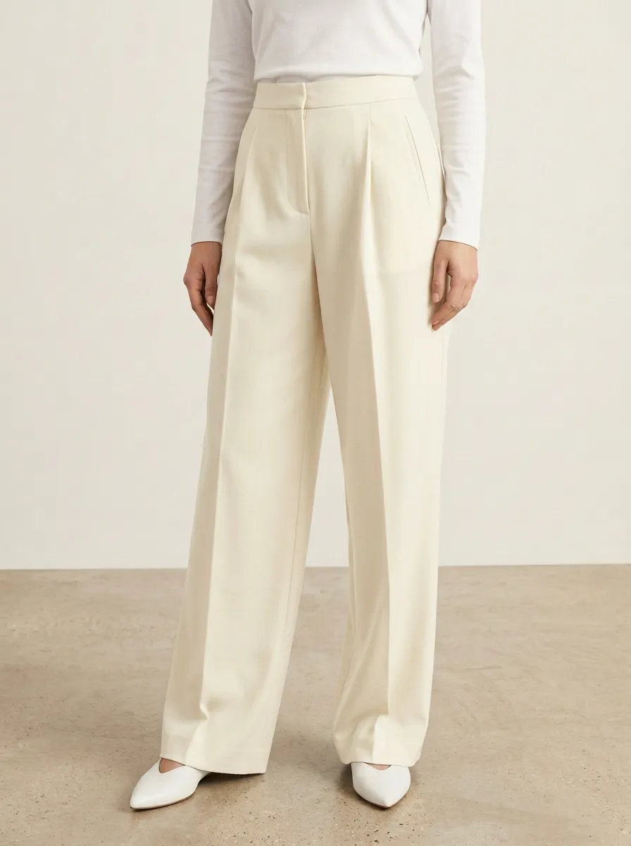 Tailored Detail Tailored Wide-Leg Trousers