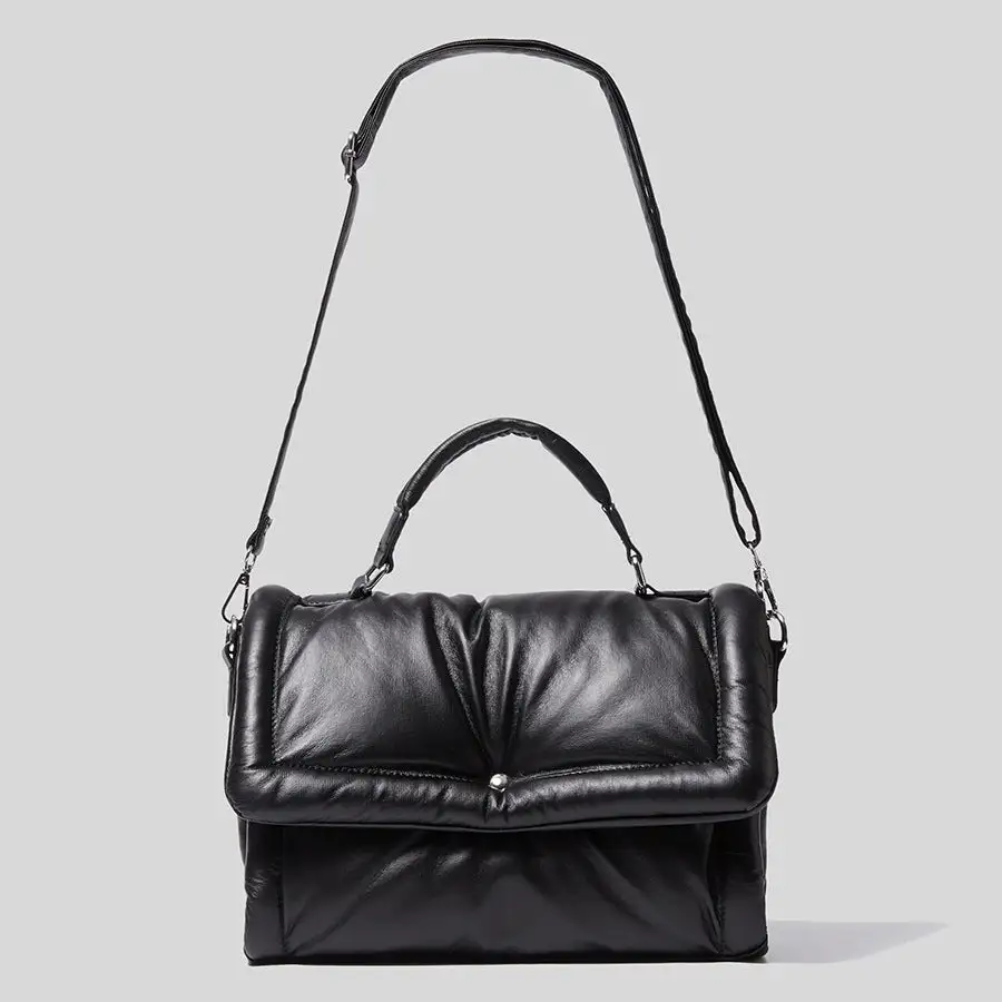 Retro One-Shoulder PU Leather Handbag Horizontal Square