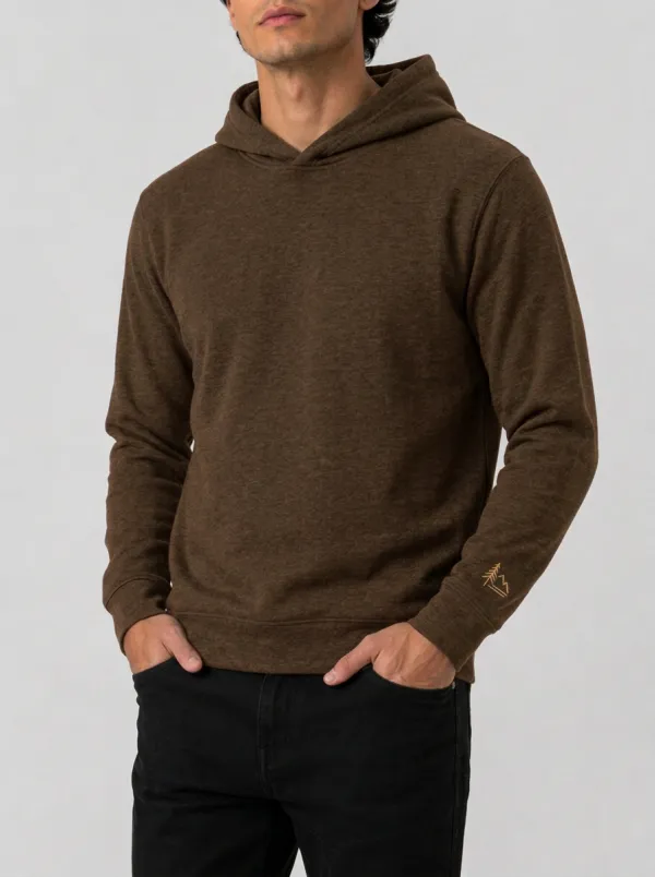 Men's Mountain Pine Tree Graphic Pullover Sleeve-Detail Hoodie
