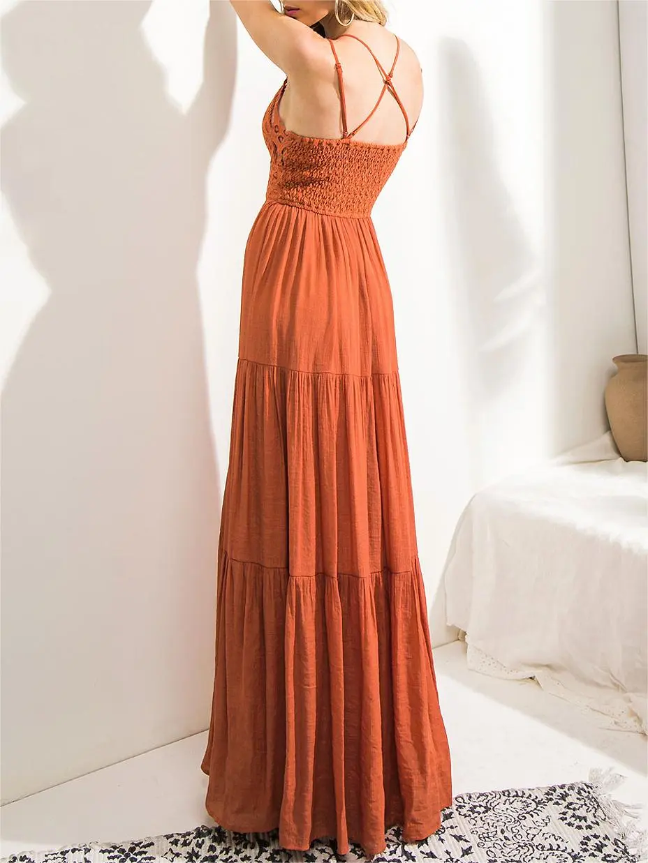 Tiered Lace Maxi Dress